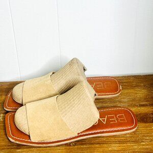 Beach by Matisse Bali Cream Suede Slide Slip On Square Toe Sandals Women's 7